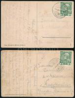 1913 2 db képeslap "CATTARO-FIUME / TENGERI POSTA" + "FIUME-CATTARO / TENGERI POSTA"