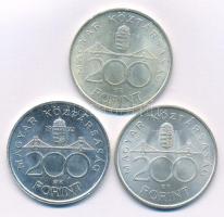 1992. 200Ft Ag "MNB" + 1993. 200Ft Ag "MNB" + 1994. 200Ft Ag "Deák" T:AU Adamo F13, F13.1