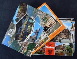 100 db MODERN színes és használatlan külföldi város képeslap / 100 MODERN foreign unused color town-view postcards