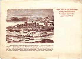 1926 Tata, Tata-Tóváros; Tata vára a XVI. században. Streibing-Nitsmann-féle fametszet ismeretlen "Jaurinense"-ből. Dr. Dornyay Béla "Honismertető" című képeslevelezőlap sorozata 2. sz. A képeslap feladója maga a kiadó, Dr Dornyay Béla (1887-1965) muzeológus, címzettje Rédey Miklós (1886-1931) államrendőrségi fő- és székvárosi kerületi kapitányhelyettes + "SOMOSKŐÚJFALU - BUDAPEST 22 B" vasúti mozgóposta bélyegző (szakadás / tear)  A képeslap többszörösen is kultúrtörténeti kuriózum. Dornyay Béla muzeológus, tanár nevéhez fűződik a Honismertető néven indított képeslap sorozat, amely a hazai turisztikai célú propaganda egyik első termékének tekinthető. A sorozat Magyarország egy-egy turisztikai nevezetességét mutatta be, főként Salgótarjánra és környékére, valamint a Dunántúlra - Dornyay szülőföldjére - fókuszálva.  A lapot maga Dr Dornyay Béla küldte barátjának, Rédey Miklós Budapest rendőrfőkapitány-helyettesének, utóbbi 1926-os nyugdíjazása alkalmából.  //  The postcard is a cultural historical curiosity in many ways. The postcard series called Honismertető (Homeland Guide) is linked to the name of museologist and teacher Béla Dornyay, and can be considered one of the first products of Hungarian tourism propaganda. The series presented a tourist attraction in Hungary, focusing mainly on Salgótarján and its surroundings, as well as Transdanubia - Dornyay's homeland.