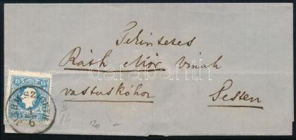 ~1860 15kr II. típ. levélen "MARM.SZIGETH" - "PESTH / Früh"