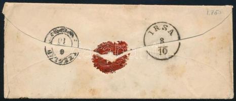 ~1850 3kr HP I. liliputi vágással levélen "TÖRÖK SZ.MIKLÓS" - "CZEGLÉD" - "...