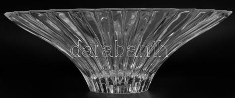 Nagyméretű art deco ólomkristály asztalközép kínáló, minimális felületi sérüléssel, d: 40 cm, m: 14 ...