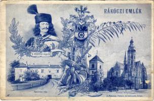 Kassa, Kosice; II. Rákóczi Ferenc szülőháza és temetkezési helye (a kassai székesegyház). Hátoldalon Lukács Vilmos bankház osztálysorsjegy reklámja / birthplace and burial place of Francis II Rákóczi, lottery ticket advertisement on the backside (EM)