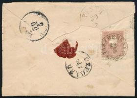 1859 15kr előoldalon + 10kr hátoldalon ajánlott levélen "JÁSZBERÉNY" - "CZEGLÉD"...