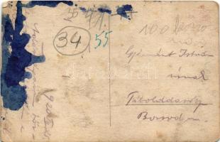 Száz korona bankjegy mintájára készült fotó képeslap férfi portréval "Ez nem pénz, ez fénykép&q...