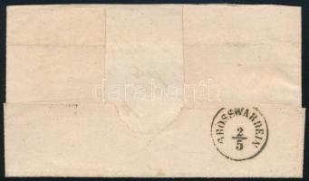 1858 5kr + 10kr I. típ. levélen "NAGY-ENYED" - "GROSSWARDEIN"