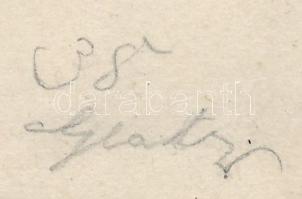 Glatz jelzéssel (Glatz Oszkár vagy fia, Henrik?): Bujáki lány, 1938. Ceruza, papír. 24,5×17 cm