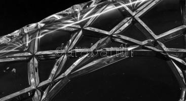 Ólomkristály kínálótálca, hibátlan, 38x20 cm