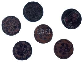 Vegyes 6db-os 1 krajcár tétel, benne: 1760W, 1761P, 1761W, 1762K, 1763P, 1763W T:VF-F patina