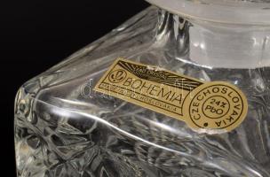 Bohemia ólomkristály whiskey üveg, jelzett, hibátlan, m: 23 cm