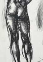 HG jelzéssel (Glatz Henrik?): Álló akt, 1926. Szén, papír. 33,5×19,5 cm