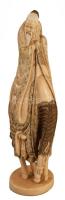 Keleti szent faragott elefántcsont szobor, Kína, cca 1900, jelzett, m: 23 cm