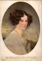 Gróf Széchenyi Istvánné, Seilern Crescentia grófnő ifjúkori arcképe, egyedi készítésű (ragasztott) lap / Mrs. Istvan Szechenyi, wife of the Hungarian politician, hand made (glued) postcard s: Daffinger (ragasztónyomok / glue marks)