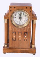 cca 1900-1910 Jugendstil asztali óra, szervizelt, működik, m: 16,5 cm