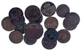 Vegyes, 17db-os krajcár tétel az 1700-as és 1800-as évekből, nagyobbrészt mind különféle T:vegyes Mixed 17pcs kreuzer lot from the 1700's and 1800's, mostly all different C:mixed