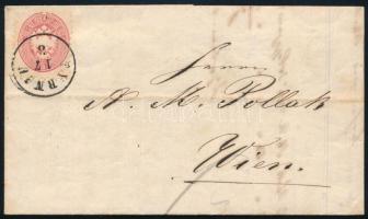 1865 5kr levélen "TYRNAU" - "WIEN"