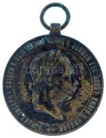 1873. "Hadiérem" kétoldalas bronz kitüntetés mellszalag nélkül T:VF patina Hungary 1873. "Military (War) Medal" double-sided bronze decoration without ribbon C:VF patina NMK 231.