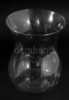 Fújt üveg virágtartó díszelem, jelzés nélkül, hibátlan, m: 24 cm