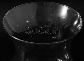 Fújt üveg virágtartó díszelem, jelzés nélkül, hibátlan, m: 24 cm