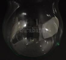 Fújt üveg virágtartó díszelem, jelzés nélkül, hibátlan, m: 24 cm