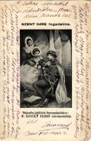 Szent Imre fogadalma. Emléklap, Országos Szent Gellért Egyesület kiadása s: K. Sávoly Dezső (kis szakadás / small tear)