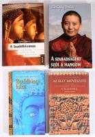 4 db Buddhizmussal kapcsolatos könyv: Szubhádra Bhikshu: Buddhista káté. Bevezetésül Gótama Buddha tanához.; Ani Csöjing Drolma: A szabadságért szól a hangom.; Gánti Bence: A buddhizmus lélektana, spiritualitása, irányzatai.; William Hart: Az élet művészete. Vipasszaná meditáció S. N. Goenka tanítása alapján. Kiadói papírkötés / kartonált papírkötés.