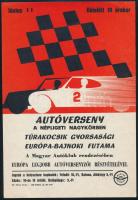 1967 Autóverseny a népligeti nagykörben. Kisplakát, papír, jelzés nélkül, 24,5x16,5 cm