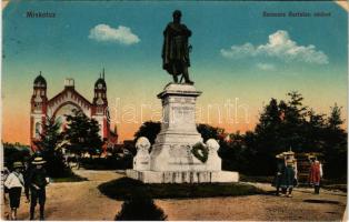 1916 Miskolc, Szemere Bertalan szobor, zsinagóga. Vasúti levelezőlapárusítás 45. sz. 1916. (kopott sarkak / worn corners)