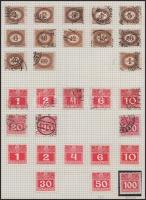 Ausztria portó gyűjtemény az elejétől 1945-ig típusokra lebontva, kevés hiánnyal, 16 db albumlapon (...