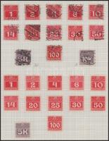 Ausztria portó gyűjtemény az elejétől 1945-ig típusokra lebontva, kevés hiánnyal, 16 db albumlapon (...