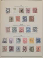 Magyar gyűjtemény maradvány a Krajcárosoktól 1944-ig, benne néhány jobb kiadás, portók és hivatalos bélyegek, előnyomott albumban