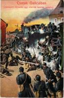 Csaták Galíciában. Visszavert támadás egy osztrák katona vonaton / WWI K.u.k. military art postcard. Battles in Galicia (Galizien), repulsed attack on an Austro-Hungarian train. L&amp;P 1807. (EK)