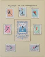 1960-1965 Hiánytalan magyar gyűjtemény házilag előrajzolt Lindner albumlapokon, bordó Lindner gyűrűs...