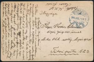 1914 Kézdi-Kovács László (1864-1942) festőművész, műkritikus autográf , saját rómaifürdői kertjét ábrázoló fotólapja Kézdi Kovács Elemér festőművésznek