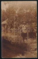 1918 Kézdi-Kovács László (1864-1942) festőművész, műkritikus autográf , saját rómaifürdői kertjét áb...