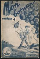 1936 Móri bornap, 1936. október 4., 12 oldalas ismertető füzet a bornap céljaival, az eddigi bornapokról való megemlékezéssel, képekkel és a móri szénbánya bemutatásával, dekoratív címlappal, szign.: Tábor, a Dunántúli Hétőf Ujság kiadása, Ilkovics Pince reklámmal, hozzá tartozik egy "Móri" borpalack címkéje, jó állapotban.