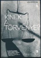 Várdeák Csilla (?-) - Péczeli: Kinek a törvénye?, magyar film villamosplakát, írta: Galgóczi Erzsébet, rendezte: Szőnyi G. Sándor, főszereplők: Sinkovits Imre, Törőcsik Mari, hajtásnyommal, 24x17 cm