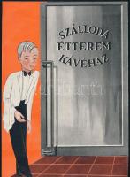 1937 Eternit Művek - Hatschek Lajos cég, vendéglátó és szórakozó helyeken való termékhasználási reklámmal, rendkívül dekoratív, összehajtható, jó állapotban.