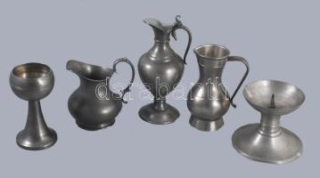 5 darab klf ón tárgy, jelzett, m: 23 cm alatt