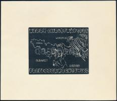Kopasz Márta (1911-2011): Kogutowicz Károly (1886-1948) geográfus, egyetemi tanár üdvözlete (Merry Christmas 1938) a Felvidék visszacsatolása alkalmából, fametszet, papír, jelzett a dúcon, szép állapotban: 7x8,5 cm, papír méret: 14,5x17 cm