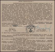 1941 A Magyar Cserkészszövetség gépelt levele Éry Emil orsz. ügyv. elnök és Czoch József orsz. ellen...
