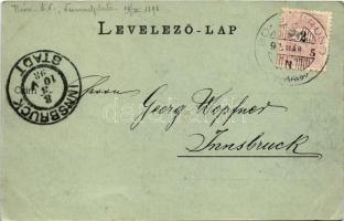 1898 Nagyszeben, Hermannstadt, Sibiu; Alte Befestigungsthürme / Régi erőd tornyok este holdfényben /...