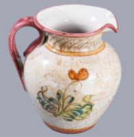 Olasz karcolt díszítéses kerámia váza, jelzés nélkül, minimális kopással, m: 15 cm