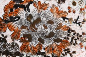 cca 1940 Kínai export porcelán ovális dísztál, jelzett, hibátlan, fém tartón, 25x17 cm