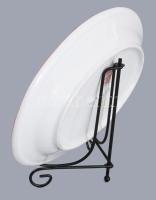 cca 1940 Kínai export porcelán ovális dísztál, jelzett, hibátlan, fém tartón, 25x17 cm