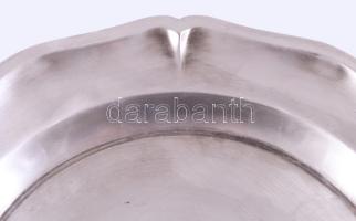 Christofle asztalközép kínáló, jelzett, kopással, d: 31 cm