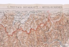 cca 1916 G. Freytags Közép-Románia részletes térképe, külön Bukarest város térképekkel, (Deteilkarte...