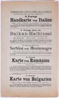 cca 1916 G. Freytags Közép-Románia részletes térképe, külön Bukarest város térképekkel, (Deteilkarte...