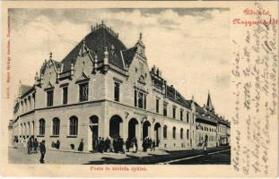1905 Nagyszeben, Hermannstadt, Sibiu; M. kir. posta, távirda épület. Meyer György kiadása / post, telegraph and telephone office (EB)